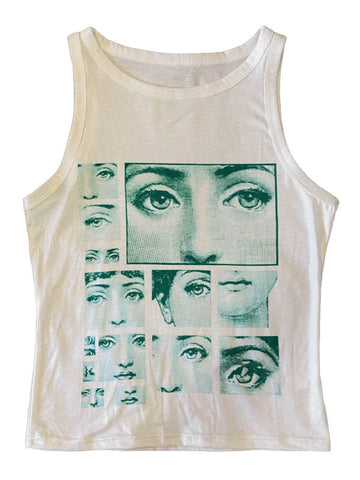 Kurzes Tanktop mit Staring Eye-Grafik