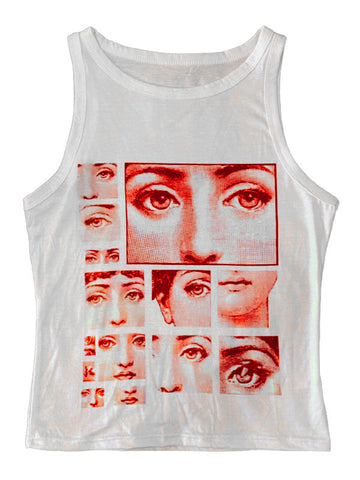 Kurzes Tanktop mit Staring Eye-Grafik