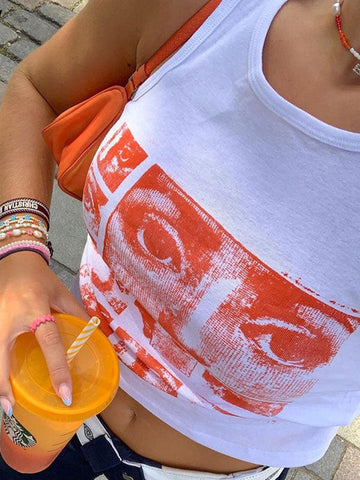 Kurzes Tanktop mit Staring Eye-Grafik