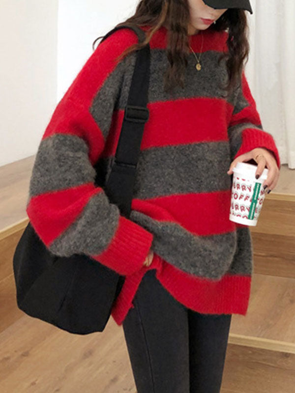 Oversized Stripe Pullover Sweater