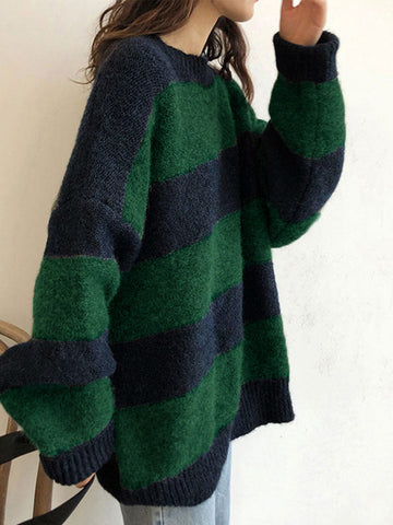 Oversized Stripe Pullover Sweater