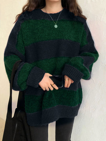 Oversized Stripe Pullover Sweater