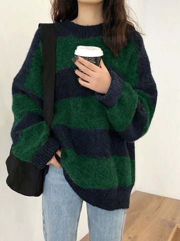 Oversized Stripe Pullover Sweater