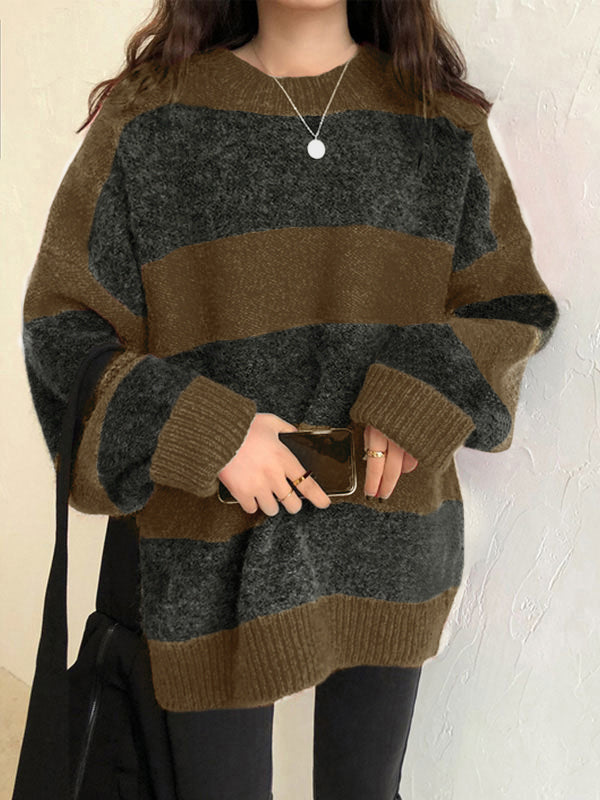 Oversized Stripe Pullover Sweater