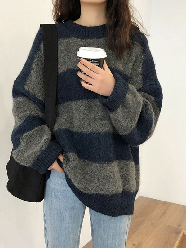 Oversized Stripe Pullover Sweater