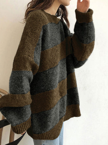 Oversized Stripe Pullover Sweater