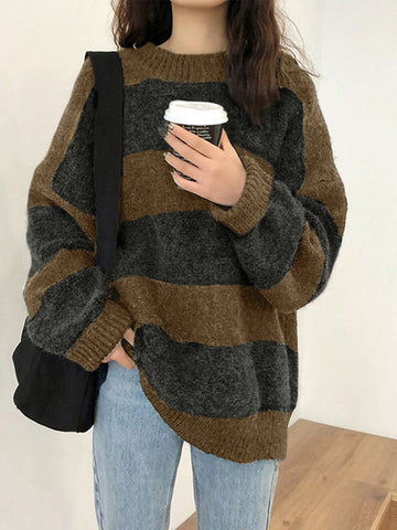 Oversized Stripe Pullover Sweater