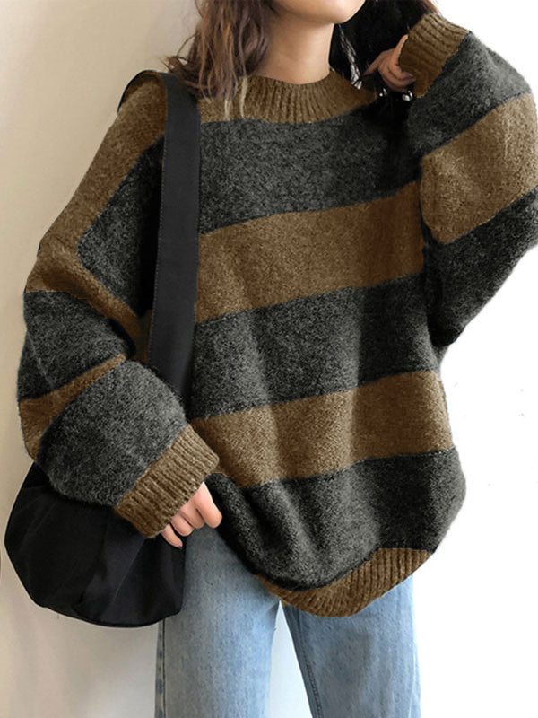 Oversized Stripe Pullover Sweater