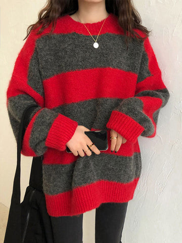 Oversized Stripe Pullover Sweater