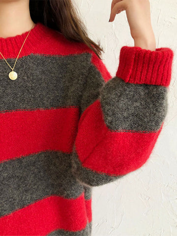 Oversized Stripe Pullover Sweater