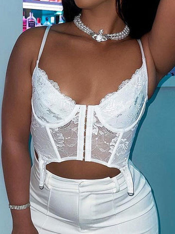 Criss Cross Back Lace Corset Top