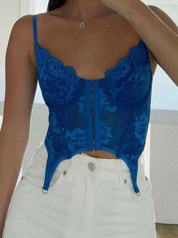 Criss Cross Back Lace Corset Top