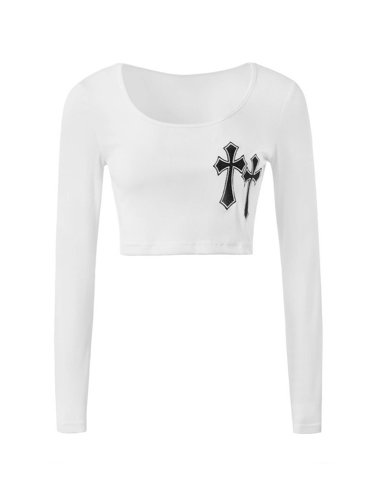 Rib Cross Patched Crop Tank Top