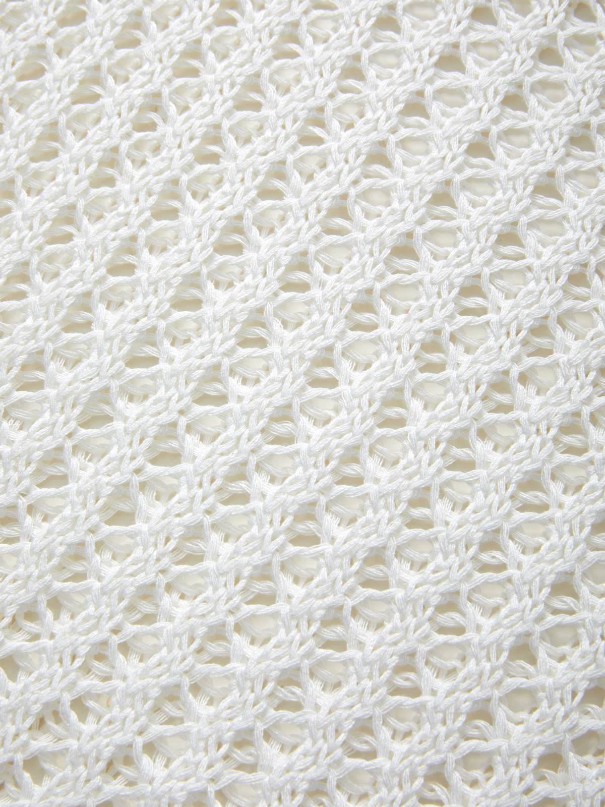 Top de punto de manga larga de crochet calado