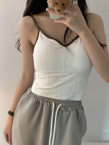 Backless V Neck Crop Cami Top