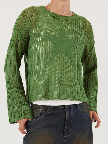 Top de punto de jacquard con estrellas