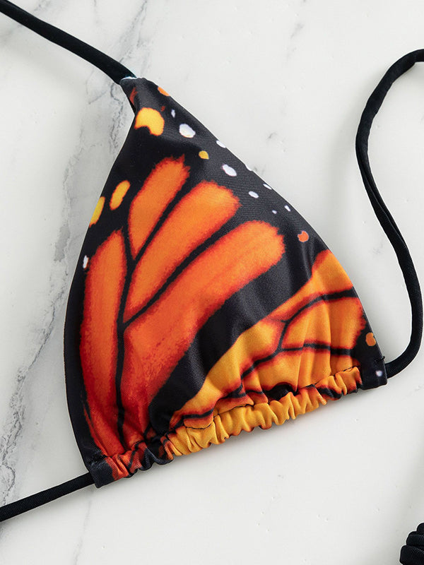 Lace Up Butterfly Bikini Set