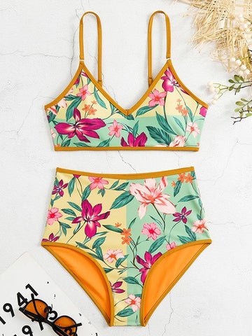 Wendbares Bikini-Set mit Blumenmuster