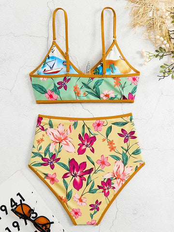 Wendbares Bikini-Set mit Blumenmuster