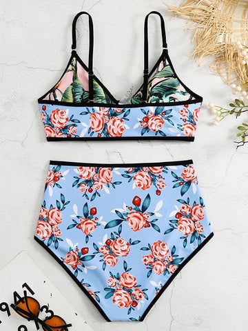 Wendbares Bikini-Set mit Blumenmuster