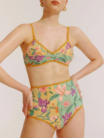 Wendbares Bikini-Set mit Blumenmuster