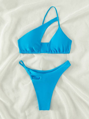 Conjunto de bikini con un hombro descubierto