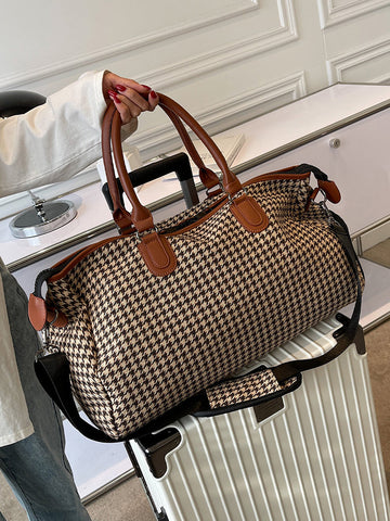 Houndstooth Pattern Duffel Bag