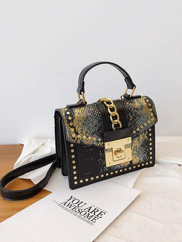 Snake Pattern Crossbody Bag