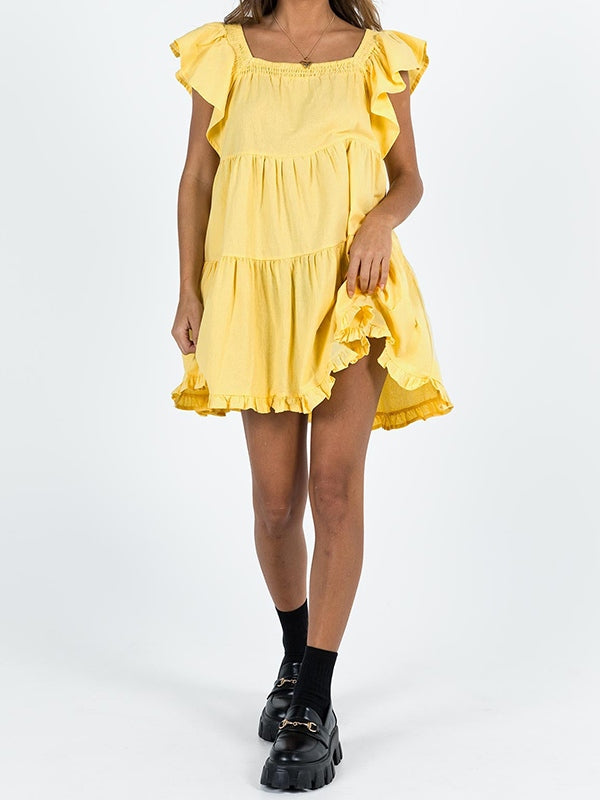Bright Ruffle Mini Dresses Ruffle Tiered Mini Dress – Omcne
