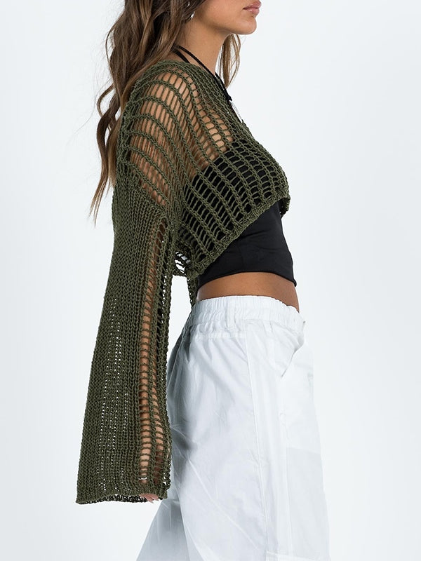 Hollow Out Crochet Knitted Crop Top