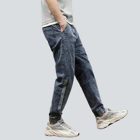 Herren-Jeans-Jogginghose mit Bändern