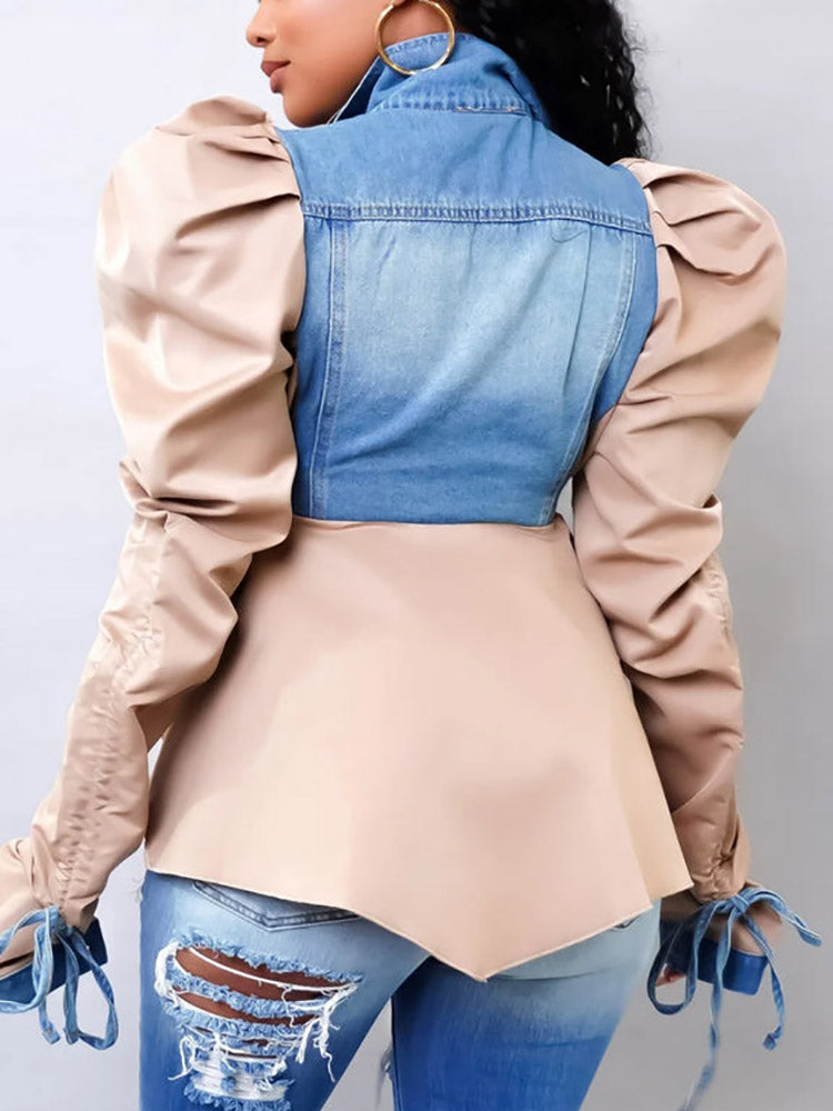 Denim-Patchwork-Oberteile