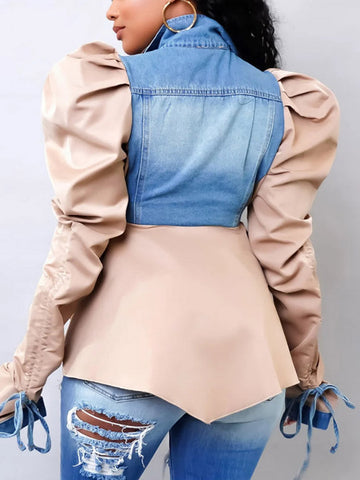 Denim-Patchwork-Oberteile