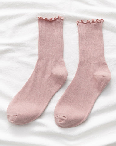 Socken mit Rüschenfalten