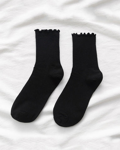 Socken mit Rüschenfalten