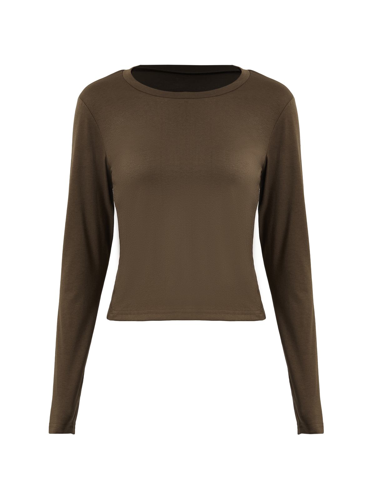 Basic Solid Long Sleeve Crop Top