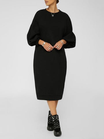 Three-Quarter Sleeve Midi Dress