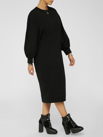 Three-Quarter Sleeve Midi Dress