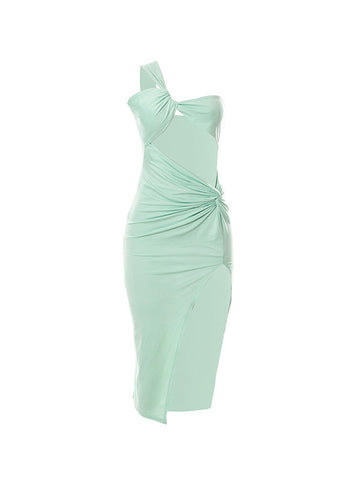 Midikleid mit One-Shoulder-Ausschnitt und Schlitz