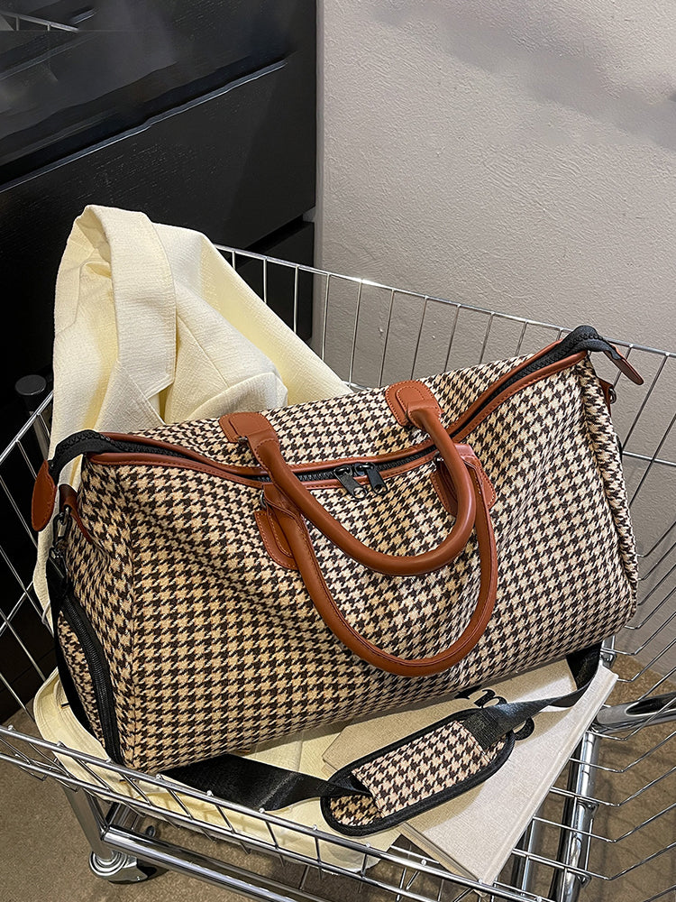 Houndstooth Pattern Duffel Bag