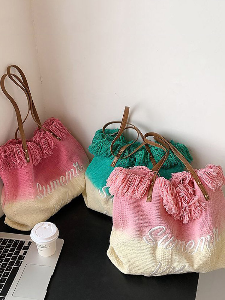 Summer Vibe Tassel Tote Bag