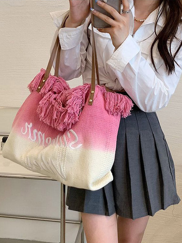 Summer Vibe Tassel Tote Bag