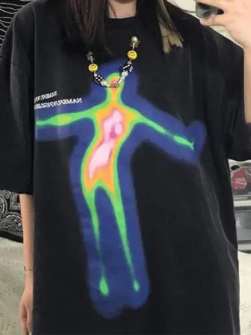 Short Sleeve Alien Print Tee