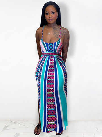 Spaghetti Strap Bodycon Maxi Dress