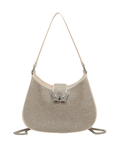 Rhinestone Saddle Shoulder Bag