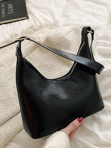 Solid Color Shoulder Bag