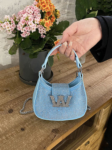 Rhinestone Saddle Shoulder Bag