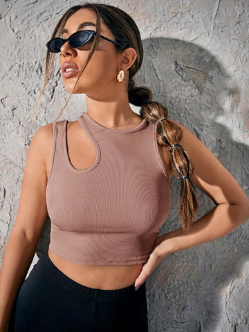 Shoulder Ribbed Knitted Top