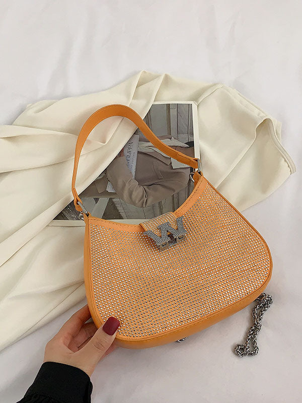 Rhinestone Saddle Shoulder Bag