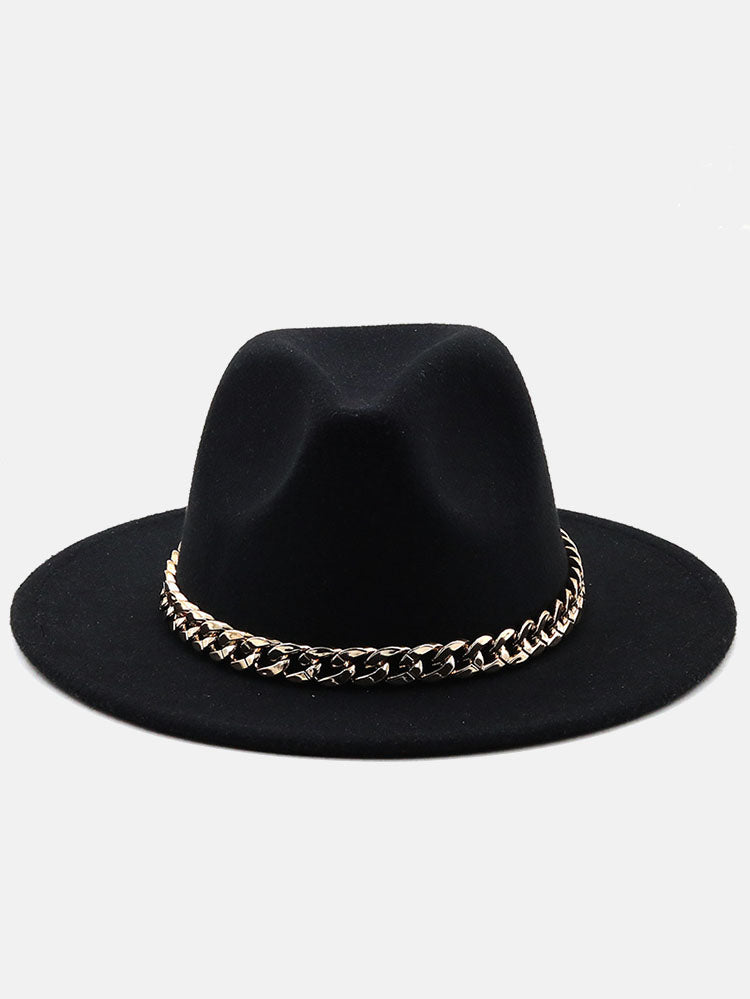 Conjunto de bolso de cadena y sombrero a juego